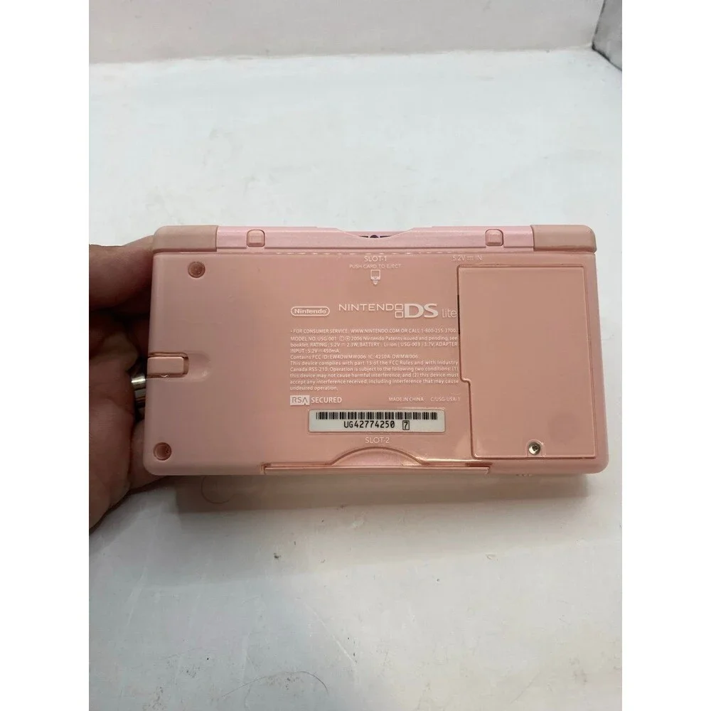 Nintendo DS Lite Coral Pink Handheld Console System Tested Working